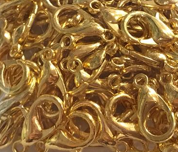 

Карабин, Коготь омара, Цвет: золото, Цинковый сплав, 12 мм