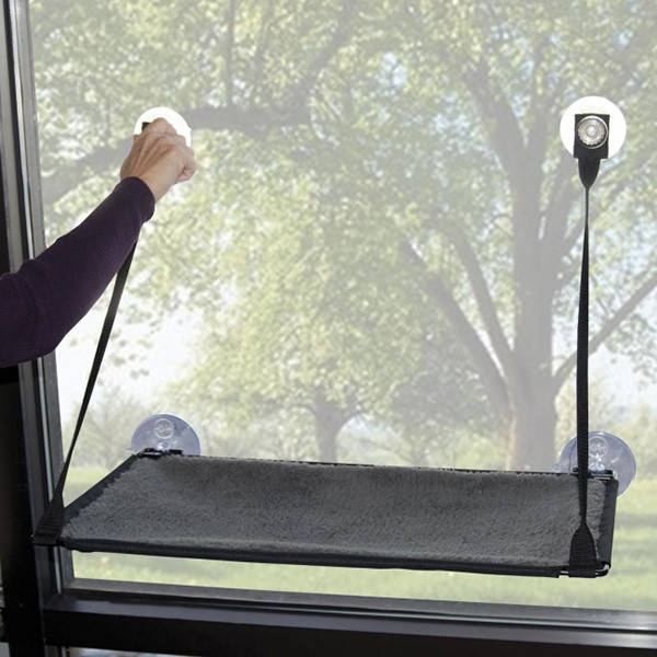 

K&H Ez Mount Window Kitty Sill спальное место на окно для котов серый