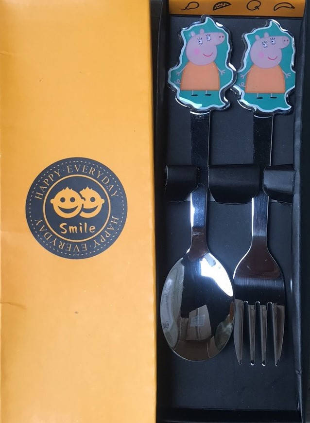 

Набор детских столовых приборов ложка и вилка Свинка Пеппа №2, Разные цвета