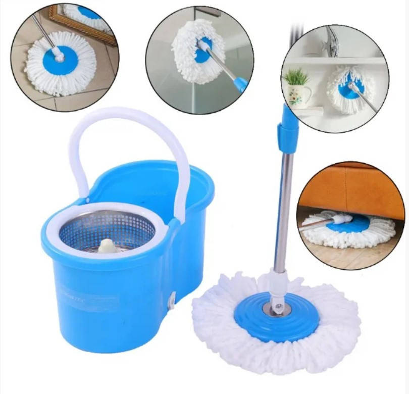 

Швабра Spin MOP 360 с турбо отжимом и ведром голубое, Фиолетовый