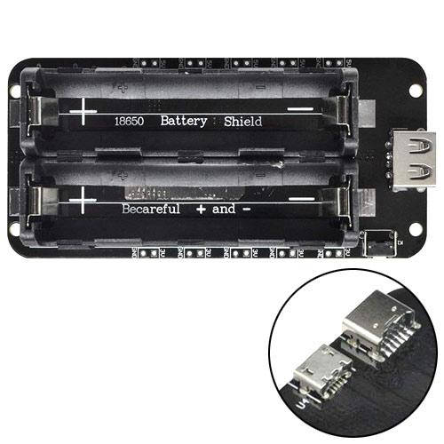 

Battery Shield V8 для питания Arduino ESP8266 ESP32, 2x 18650 зарядное
