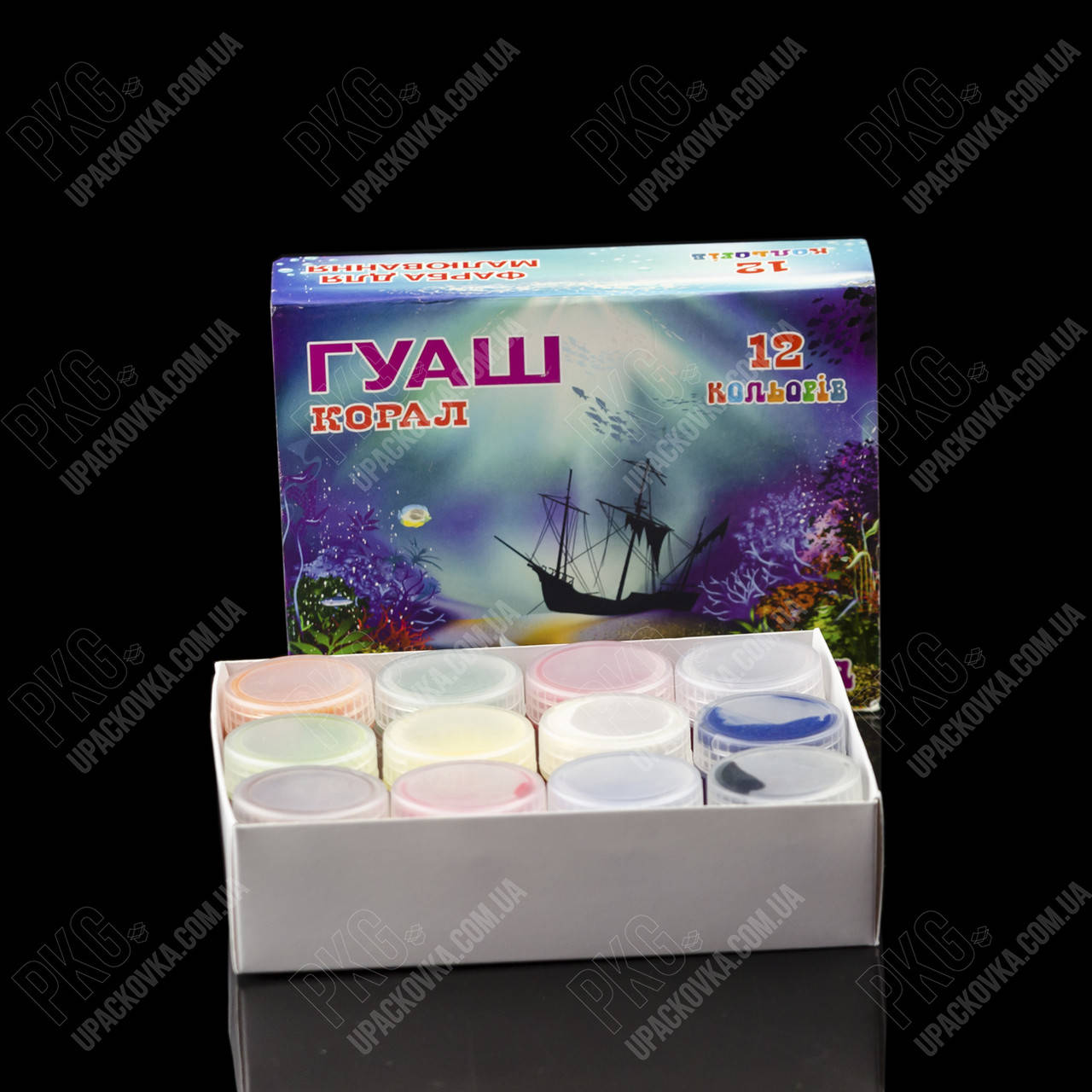 

Гуашь "КОРАЛ" 12 цветов, 10 мл, картон