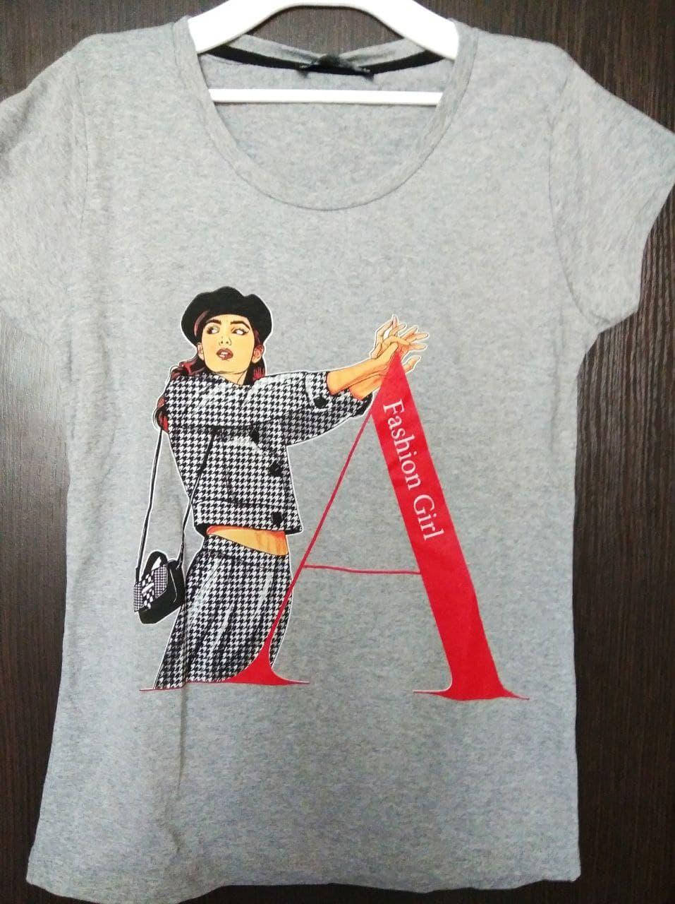 

Футболка женская серая натуральная Fashion Girl Турция M, Серый