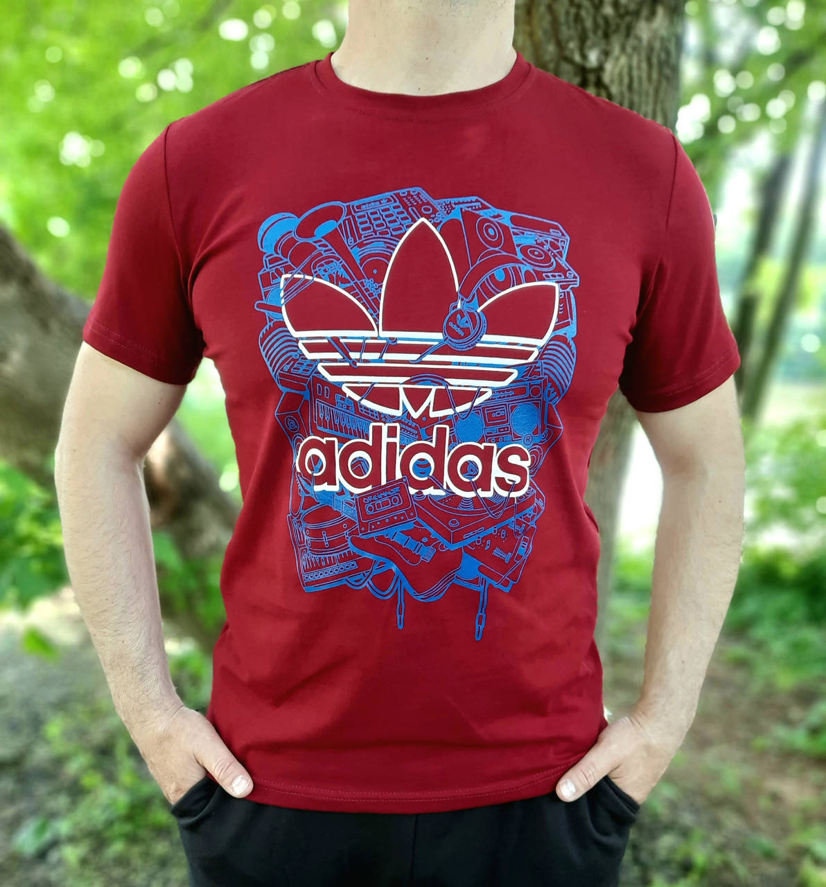 

Футболка мужская adidas Футболка адидас бордо