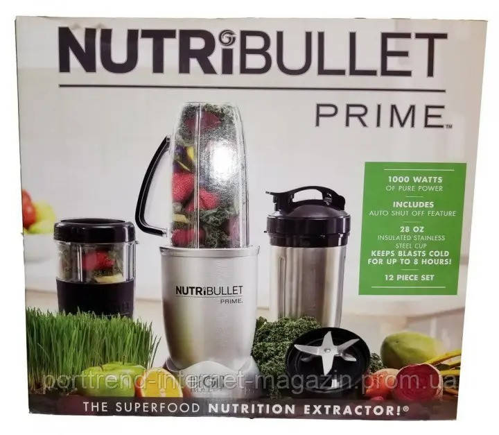 

Блендер NutriBullet Prime (12-предметов, высокоскоростной блендер) 1000W FS