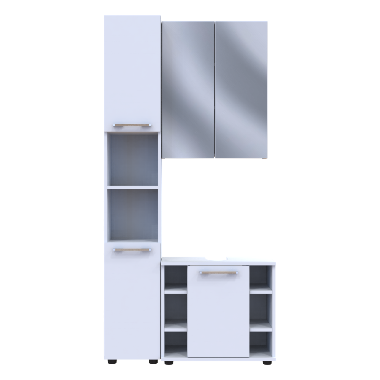 Комплект для ванної кімнати Doros Міра Білий ДСП 84х33х183.5 (41510133)