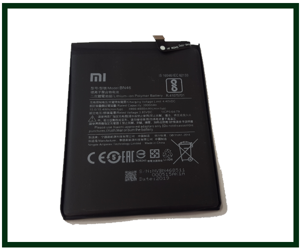 

Аккумулятор для Xiaomi (Model: BN46, размер 80mm * 60mm) Redmi Note 6 Pro