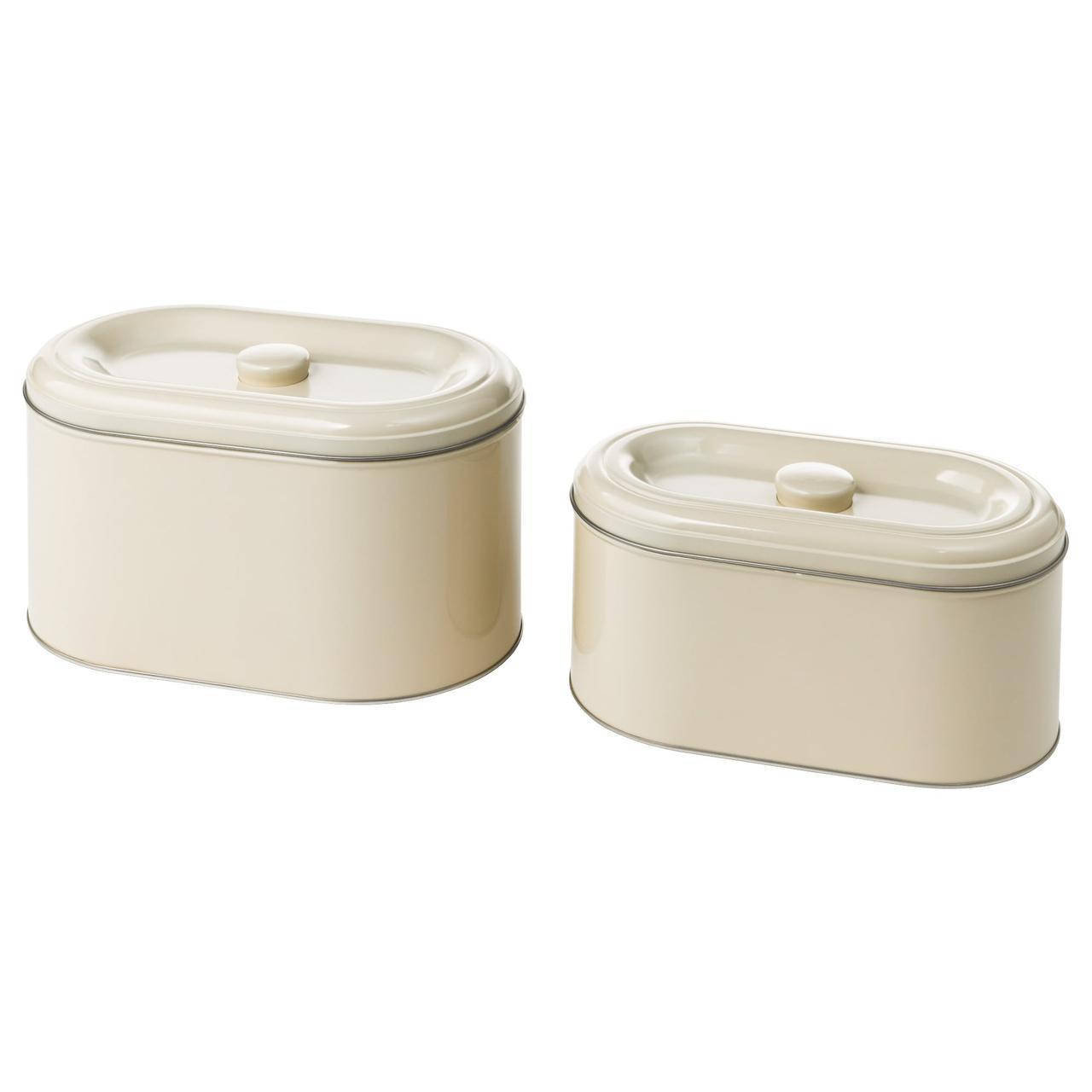

IKEA BEROMLIG (003.332.64) Металлический контейнер. с крышкой, 2 шт.,
