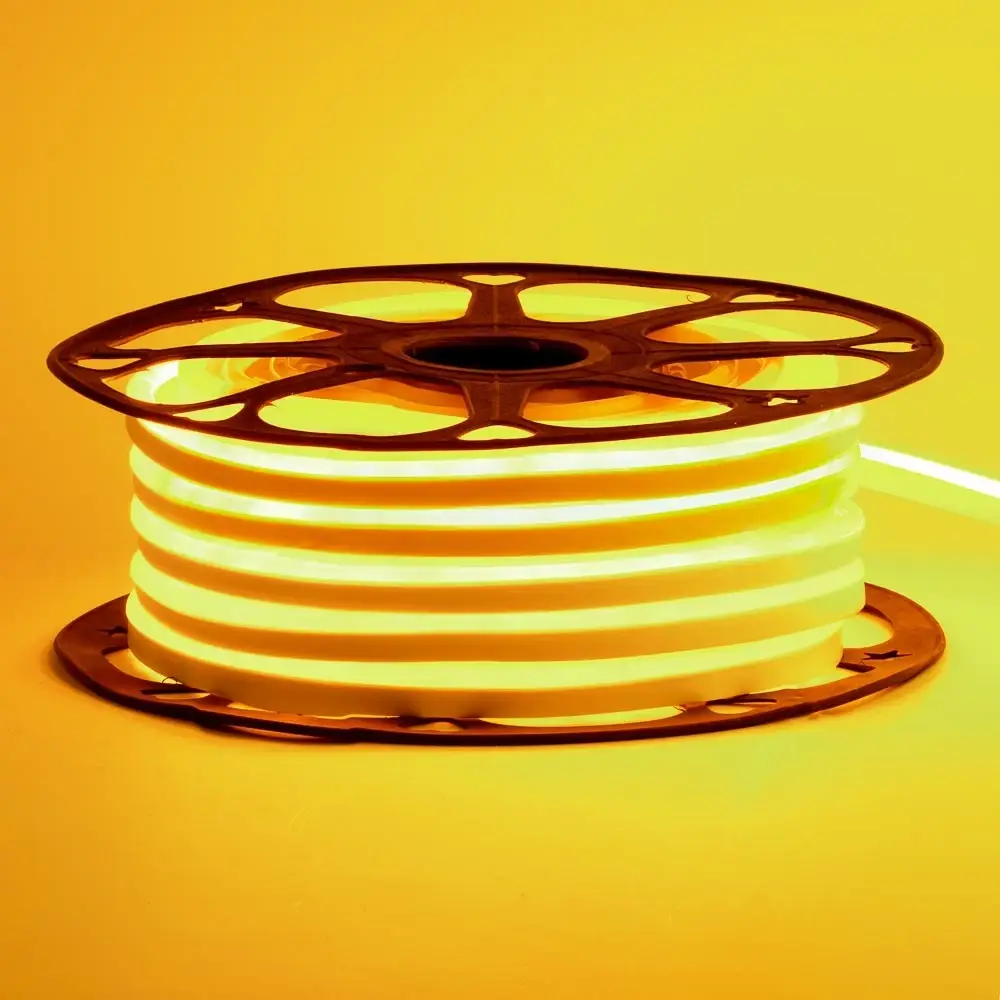 

Светодиодный неон AVT SMD2835 8х16 120шт/м 7W/м IP65 220V желтый 1018072