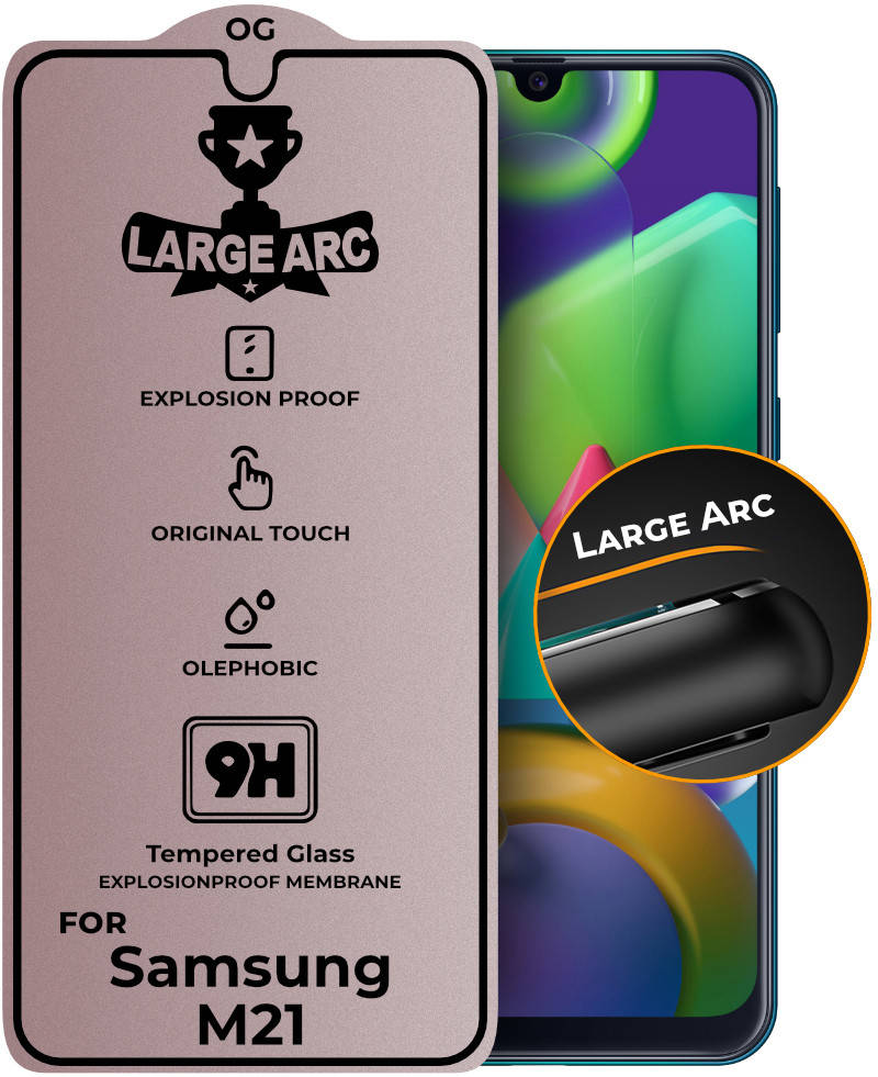 

Защитное стекло Large Arc Samsung Galaxy M21 M215 (Full Glue) (Самсунг Галакси М21)