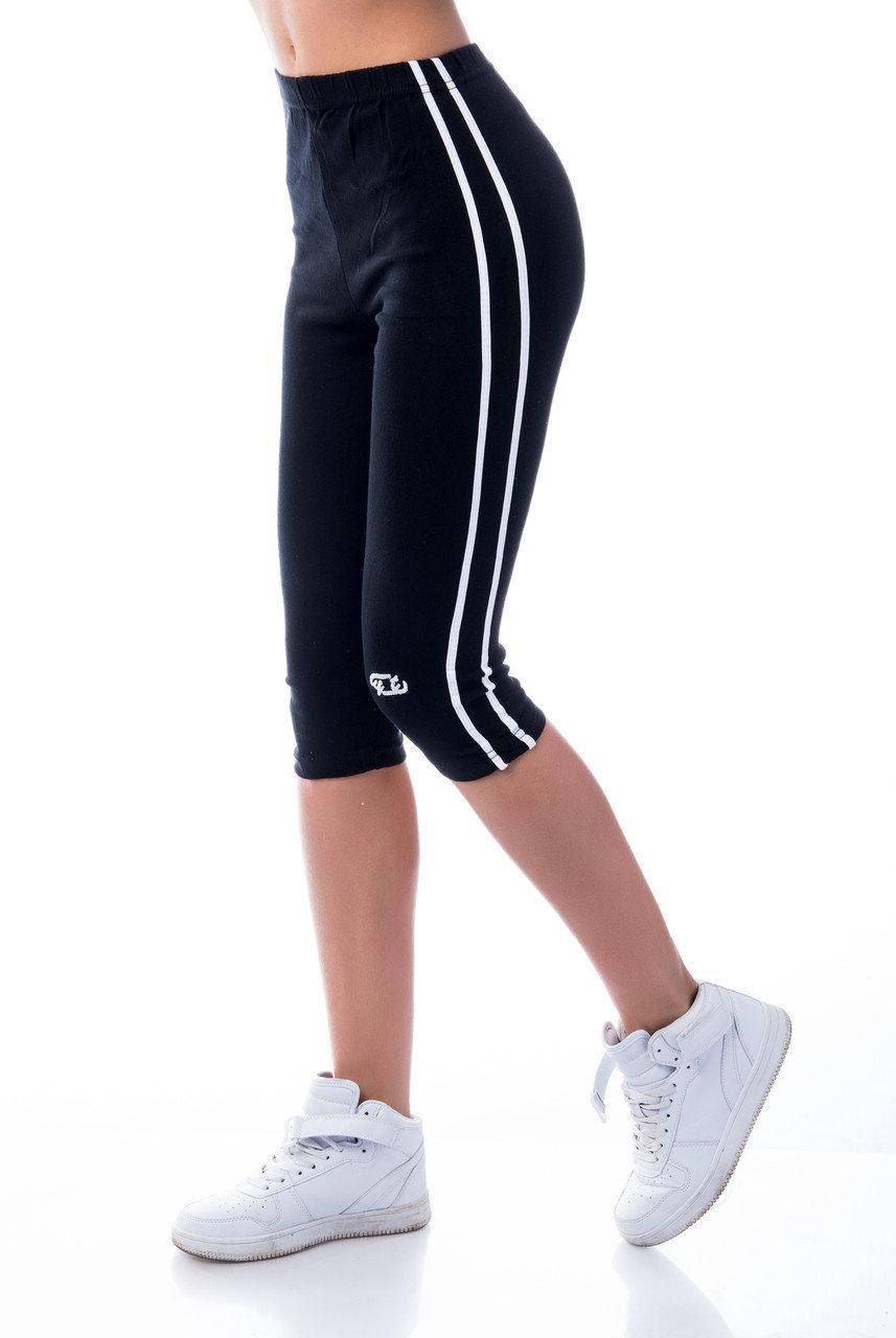 

Женские бриджи с белой полосой, Черный