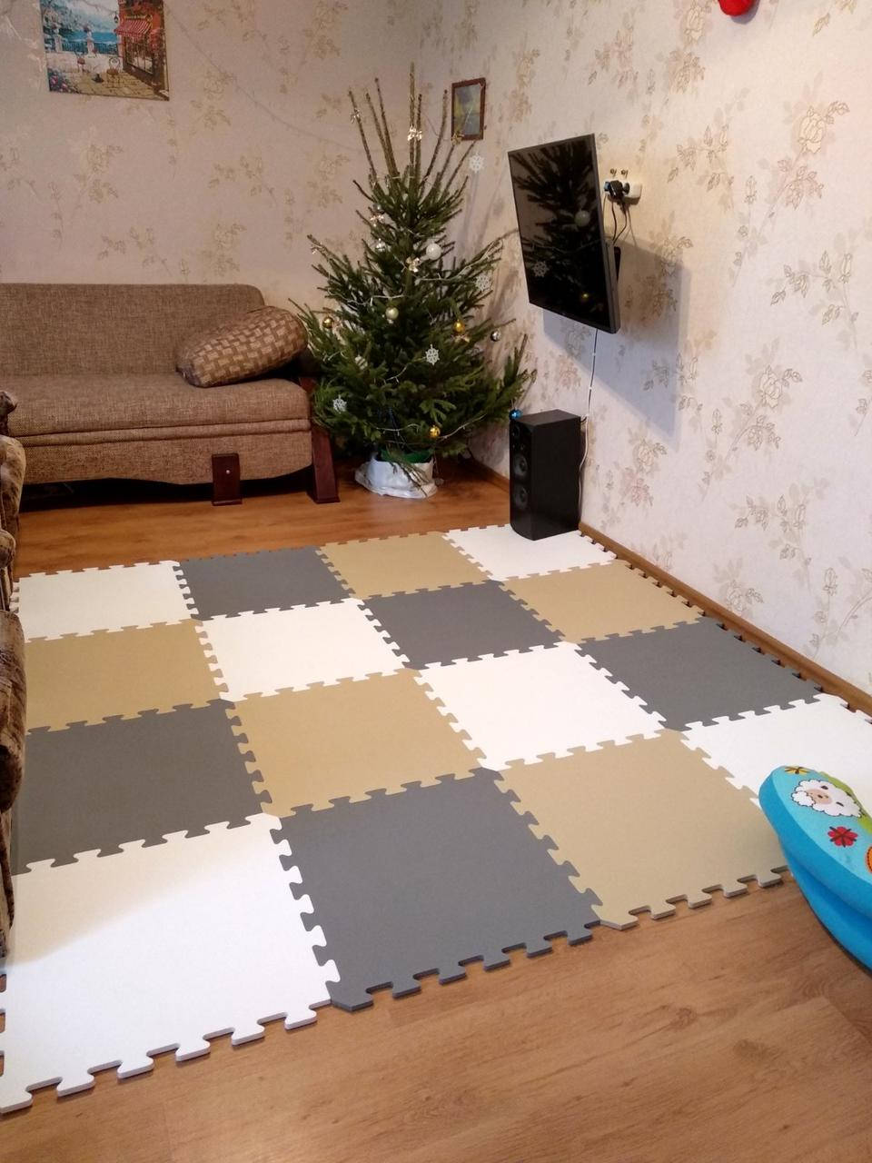 

Детский коврик пазл 200*200 см набор 16 элементов плотность 100кг/м3