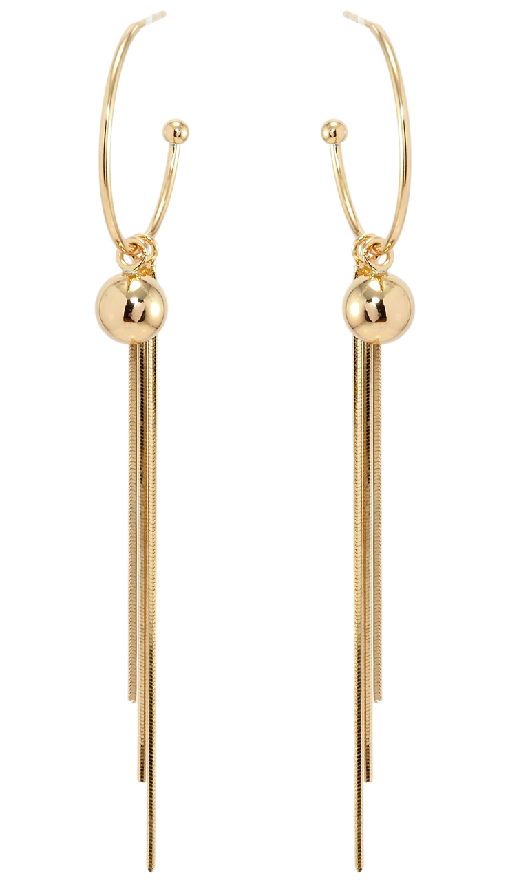 

Серьги XP Позолота 18К гвоздики (пусеты) "Кольца с подвесками цепочками"