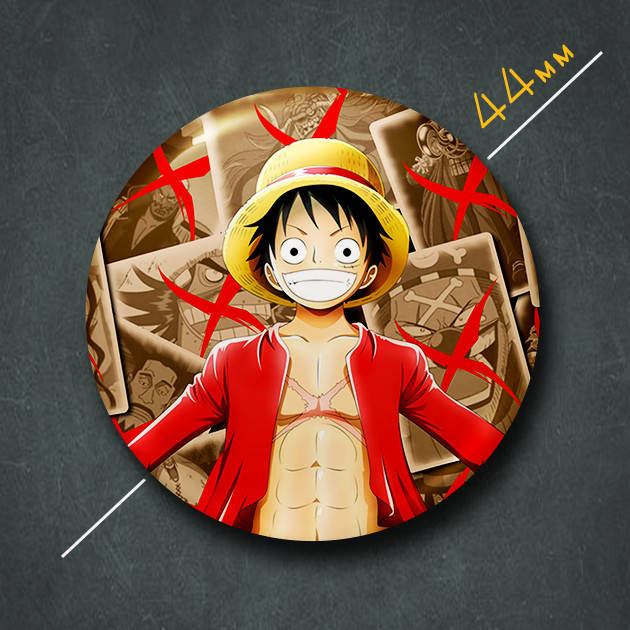 

"Манки Д. Луффи (Ван Пис / One Piece)" значок круглый на булавке Ø44 мм