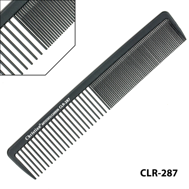 

Гребешок карбоновый антистатический крупно-мелкозубый CLR-287