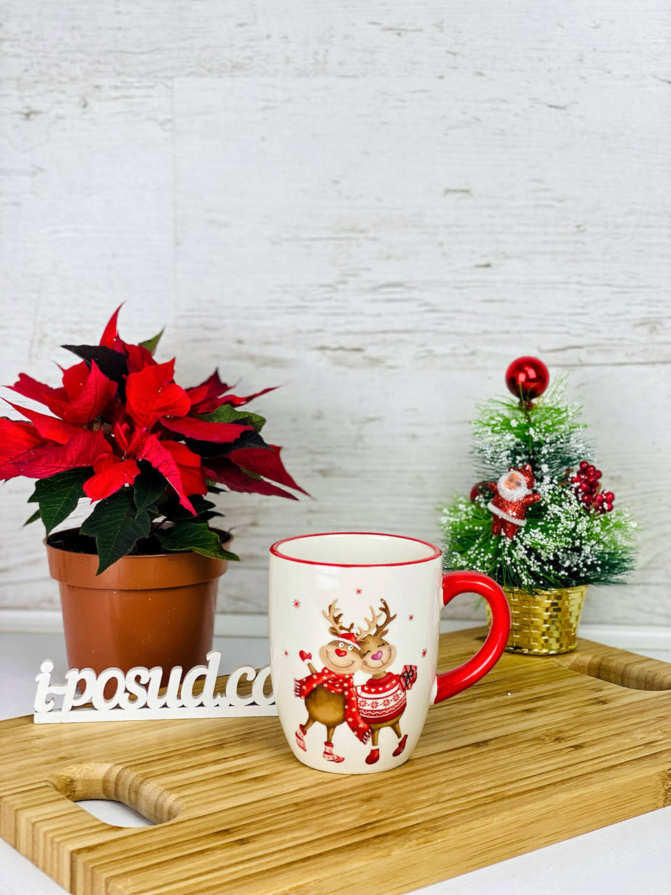 

Керамическая кружка 350 мл Новогодние Олени BonaDi DM709-X