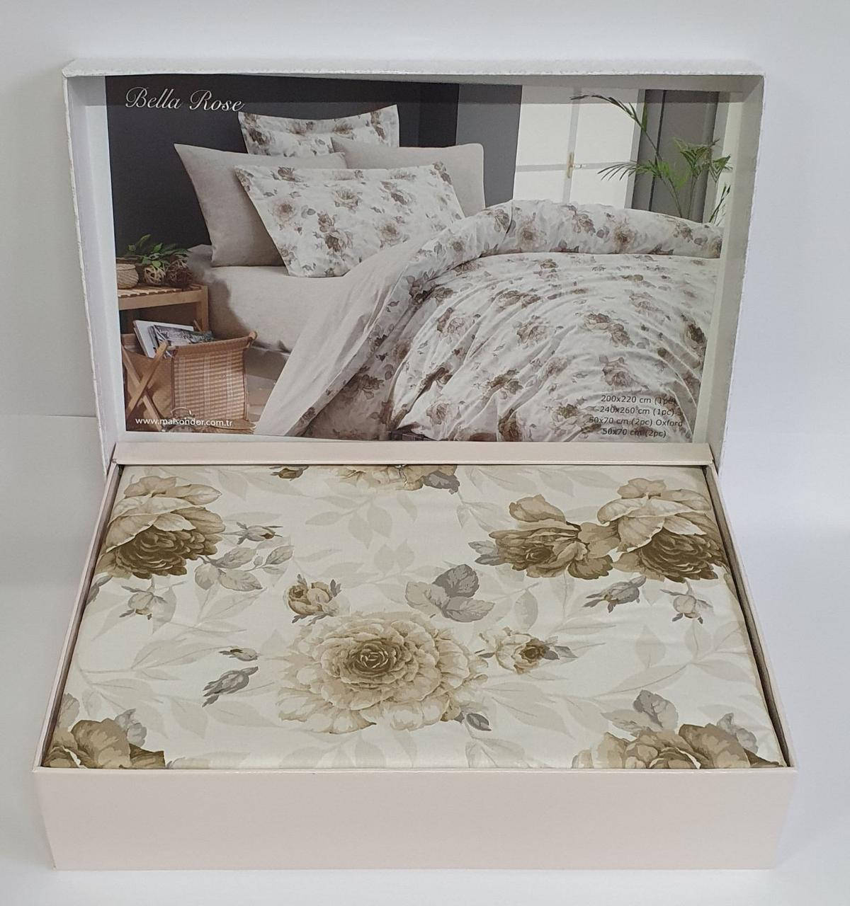 

Постельное белье Maison D'or ранфорс Bella Rose 200х220 Beige, Кофе