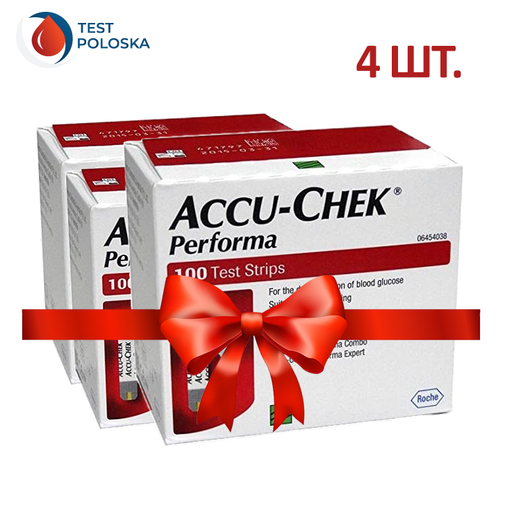 

Тест-полоски Акку-Чек Перформа (Accu-Chek Performa) 100 шт. 4 упаковки
