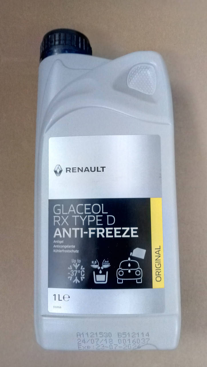 

Антифриз концентрат Dacia Sandero (зеленый) 1л Renault Glaceol RX Type D (оригинал), Зелёный
