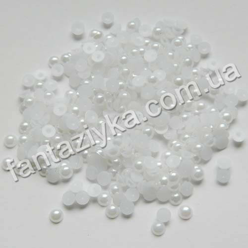 

Полубусины 4мм белые, 100 штук