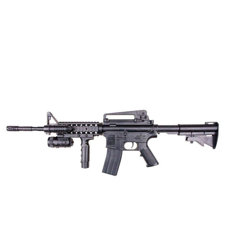 

Детский игрушечный Автомат CYMA P.1158B+ (фонарик, лазерный прицел, пульки 6 мм), Черный