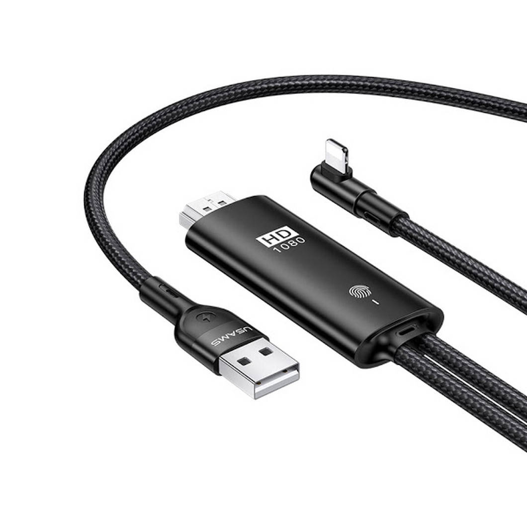 

Кабель (переходник) Usams US-SJ442 U53 USB - Lightning - HDMI 2 м Черный (SJ442HD01)