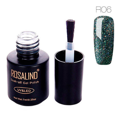 

Гель-лак для ногтей маникюра 7мл Rosalind, шиммер, R06 космос