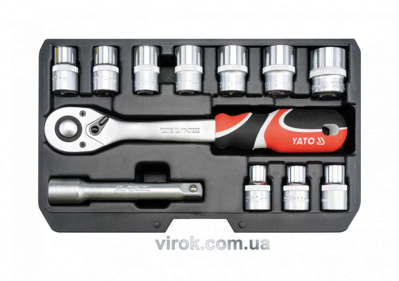 

Набор головок торцевых YATO 1/2" М10-24 мм 12 шт YT-38671