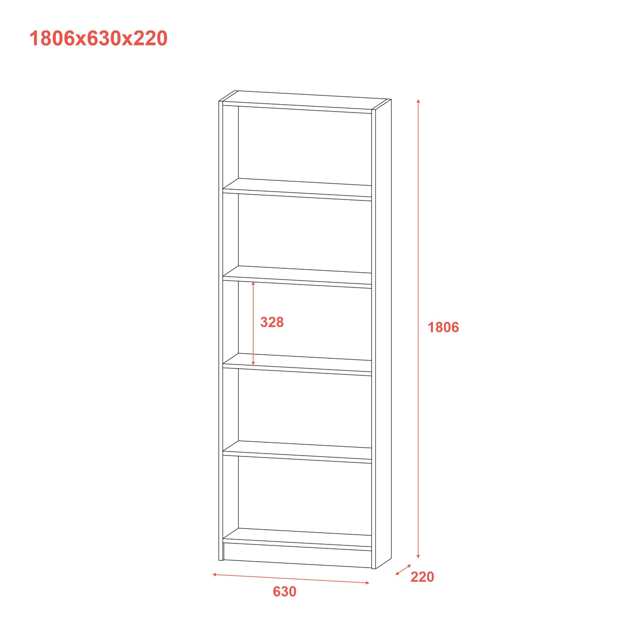 Етажерка Велика Doros Кашемір 61х22х180 (41516191) 4