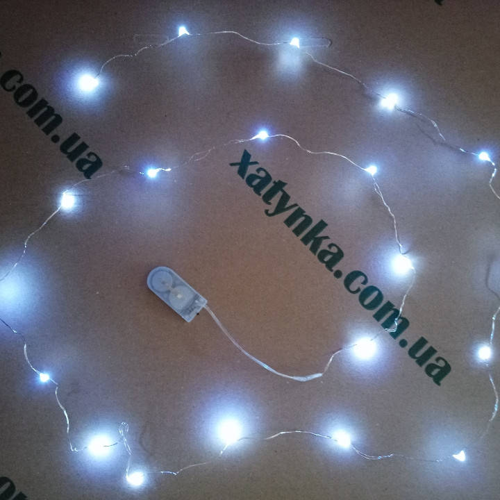 

Новогодняя светодиодная гирлянда НА БАТАРЕЙКАХ РОСА 20LED 2м белый
