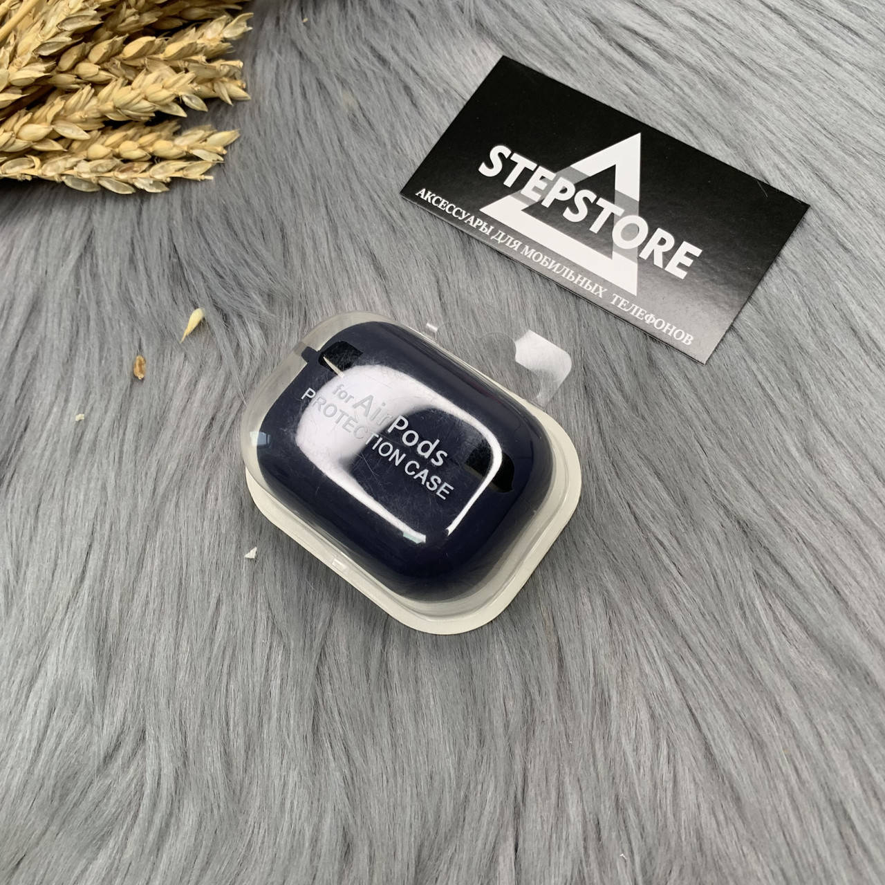 

Чехол для Apple Airpods pro с микрофиброй внутри Silicone case cover силиконовый толстый противоударный 2. Midnight Blue