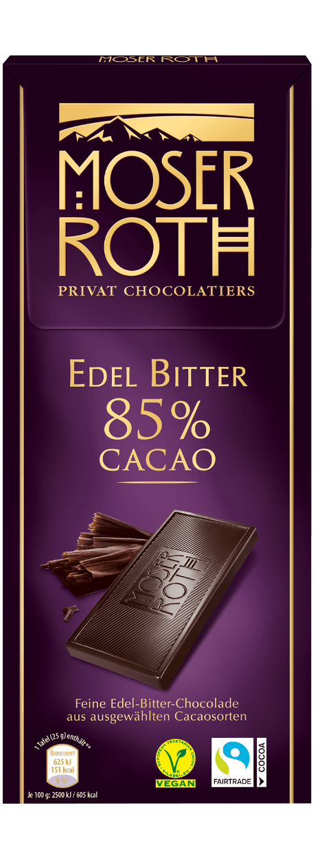 

Шоколад черный Moser Roth Edel Bitter 85% какао Германия 125 г