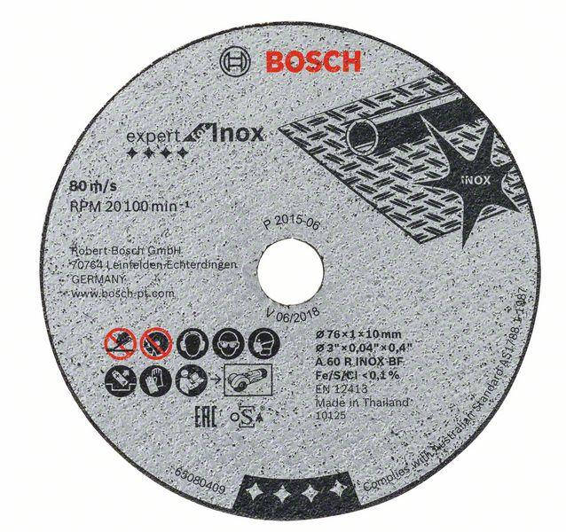 

Круг відрізний Bosch Expert for Inox A60R INOX BF, Ø76×1,0×10мм, 5шт