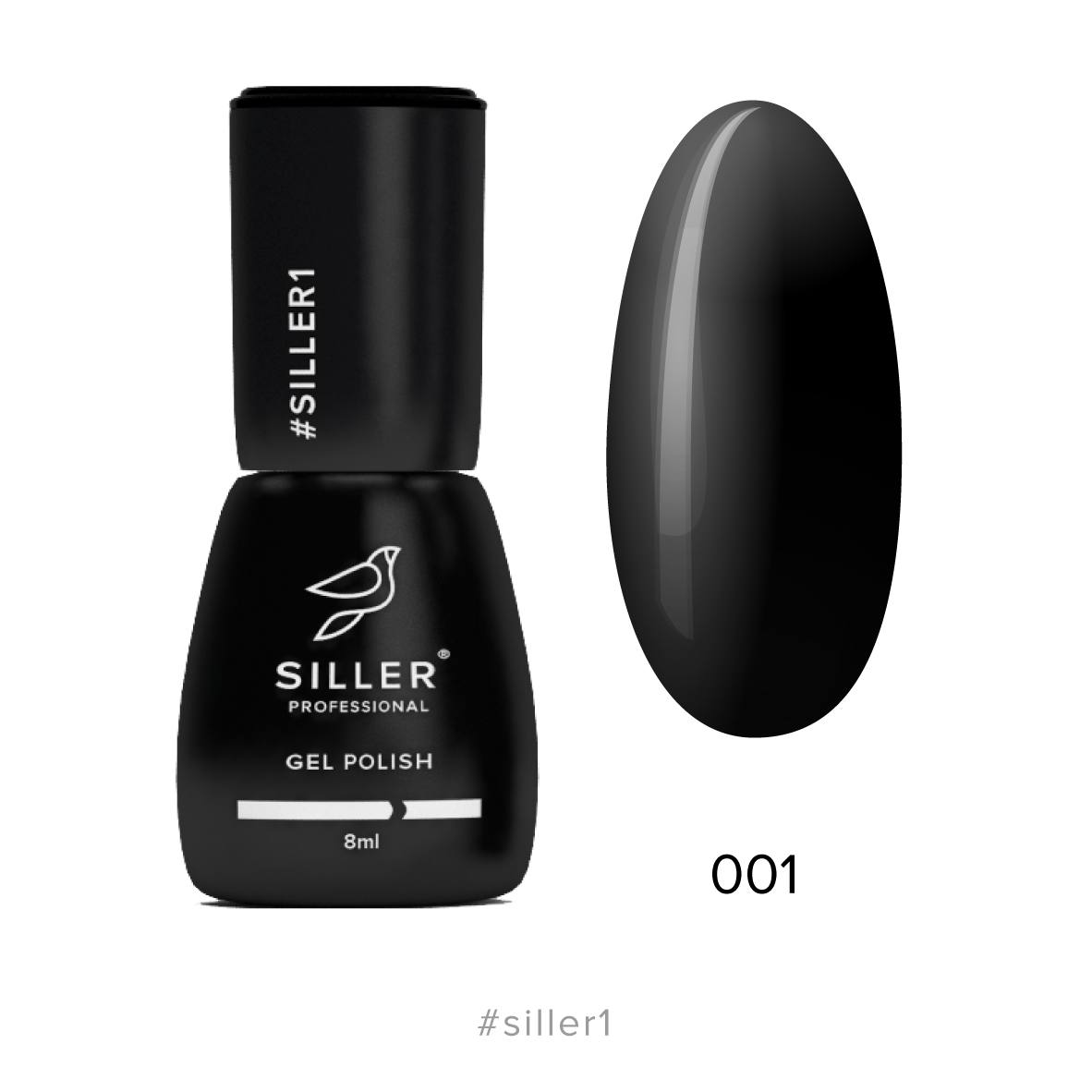 

Siller Гель-лак 001 (черный), 8 мл