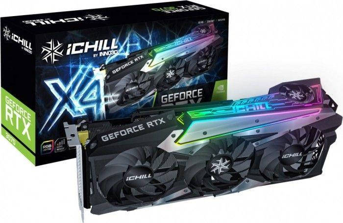 

Видеокарта INNO3D GEFORCE RTX 3070 ICHILL X4 LHR (C30704-08D6X-1710VA35H)