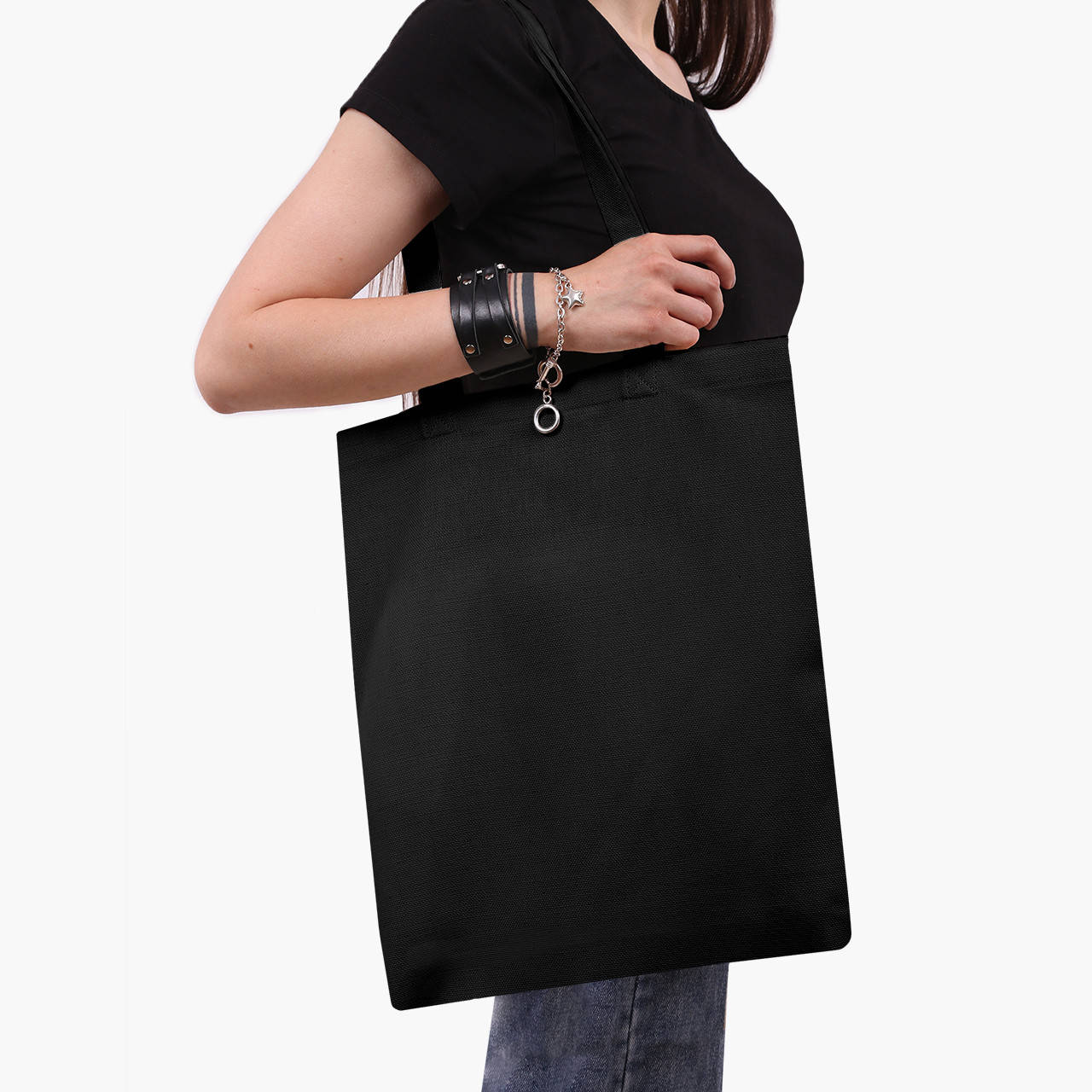 

Эко сумка Без принта (No print) (9227-1094-BK) черная классическая, Черный