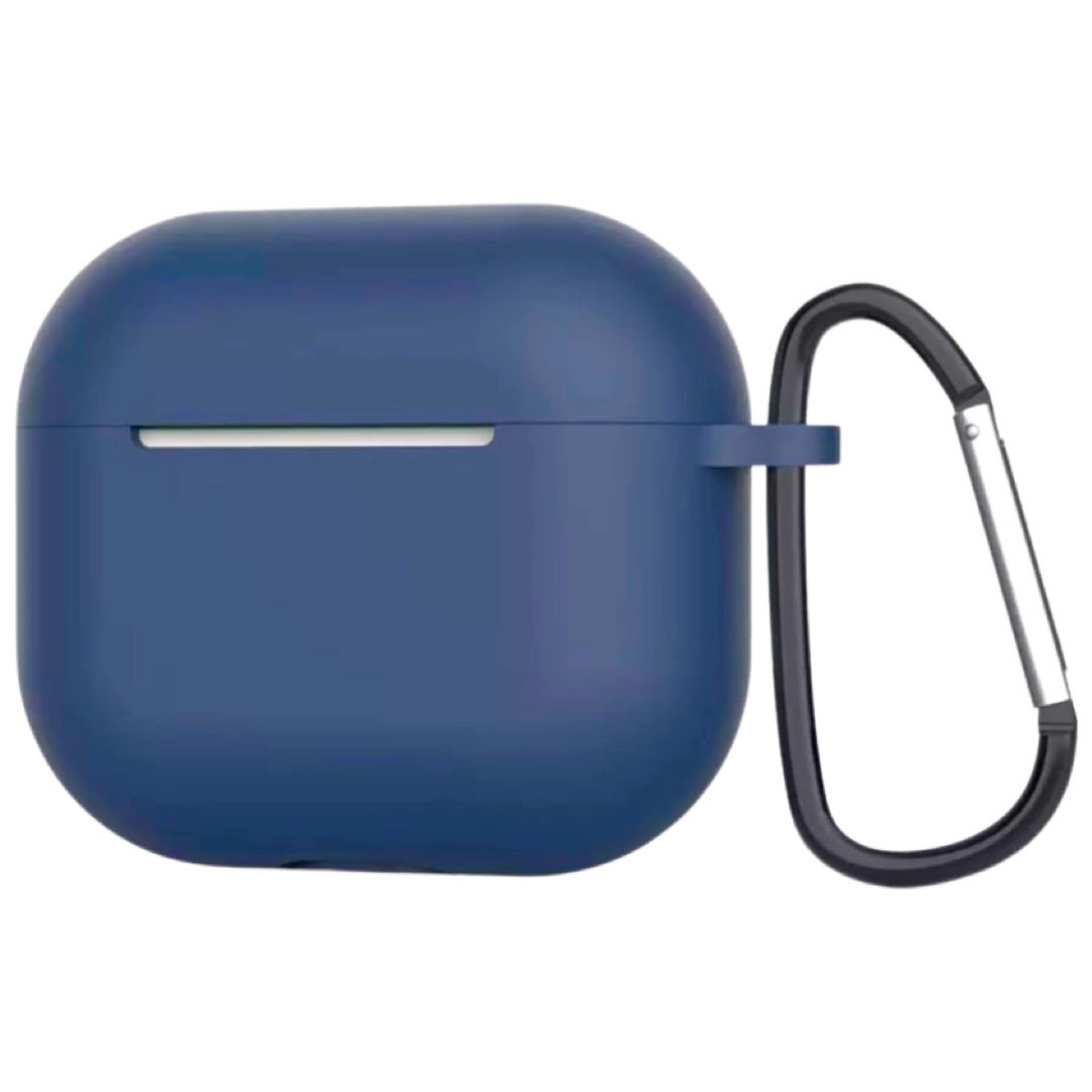

Силиконовый чехол с карабином для AirPods 3 (2021) (на аирподс 3) синий, Разные цвета