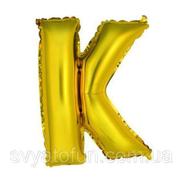 

Фольгированный шар буква "К" золото 14" Китай, Золотистый