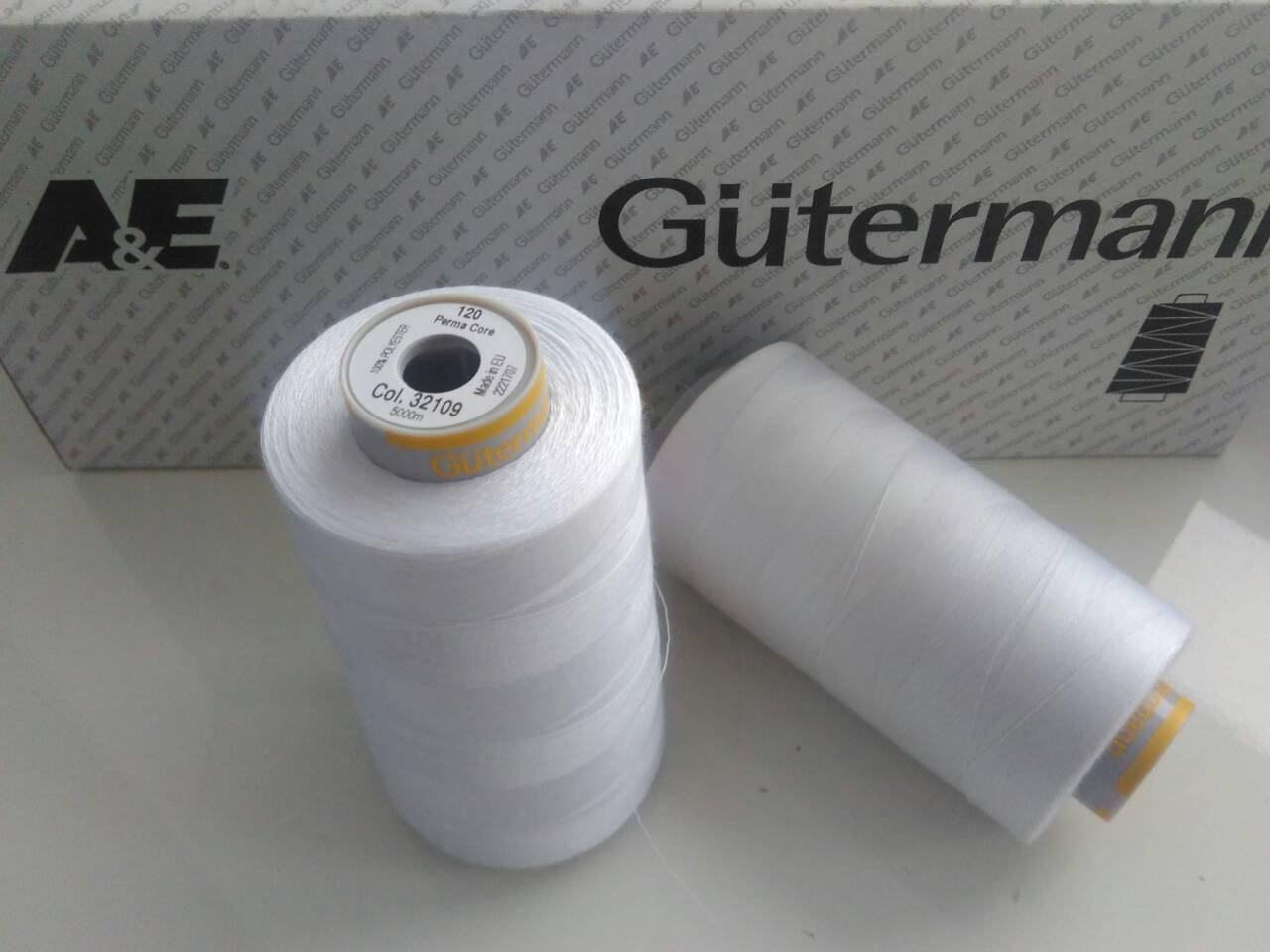 

Нитки армовані Gutermann Perma Core 120/32009/5000м/ колір білий, Белый