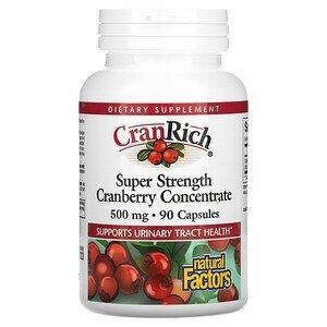 

Natural Factors, CranRich, Super Strength, концентрат клюквы, 500 мг, 90 капсул