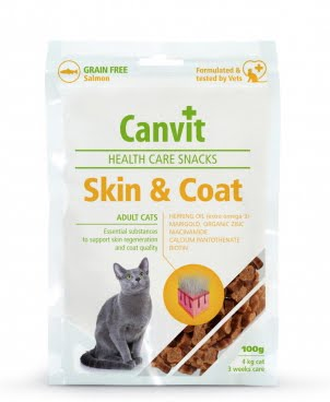 

Canvit Skin&Coat 100г - полувлажное лакомство с лососем для кошек