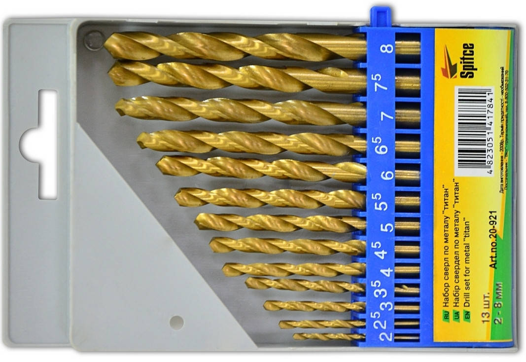

Набор сверел по металлу 13шт (2-8мм) Spitce 20-921 |Набір свердел по металу 13шт (2-8мм) Spitce
