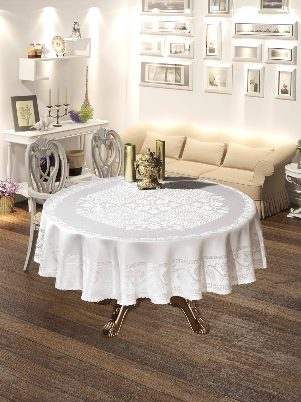 

Скатерть Maison Royale 160 Круг Cazibe Cream, Бежевый