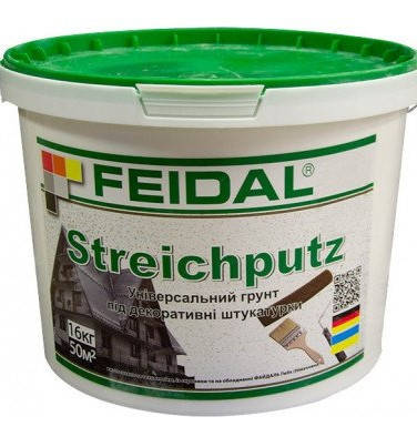 

Ґрунтівка Feidal Ґрунтовка адгезійна Streichputz UA 16 кг, Белый