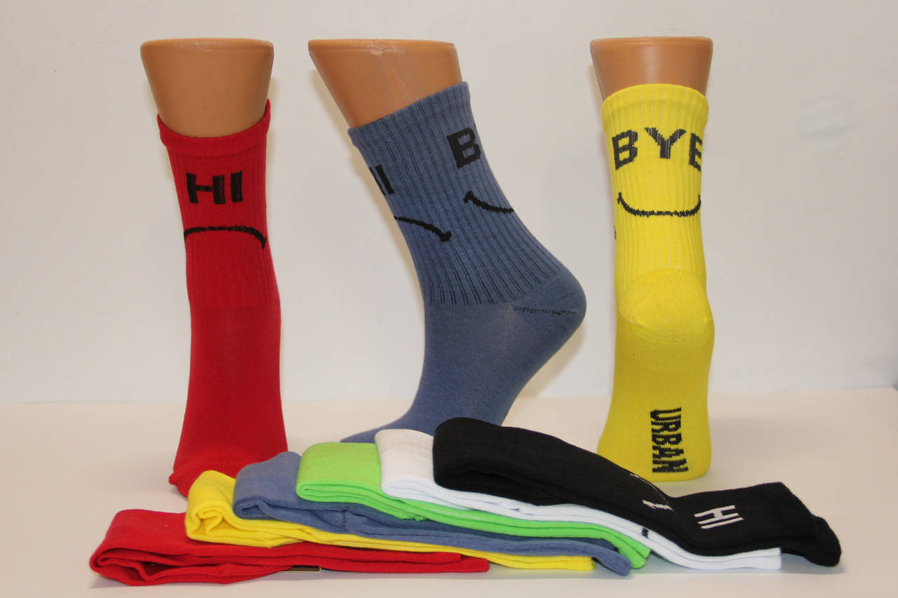 

Женские носки средние ТЕННИС НЛ с надписями 18-19 см 36-40 ассорти Hi.By