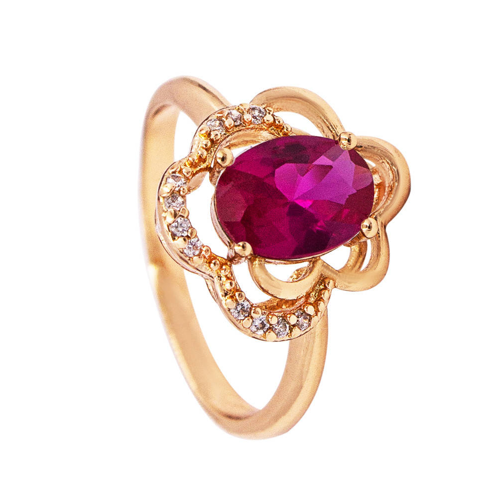 

Кольцо лимонная позолота "Овальный камень" 18