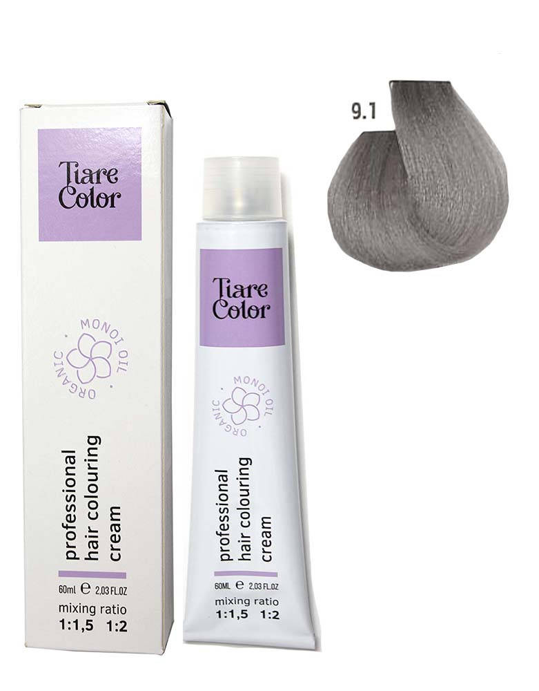 

Крем-фарба для волосся Tiare Color №9.1 Very light ash blonde 60 мл (12571Qu)
