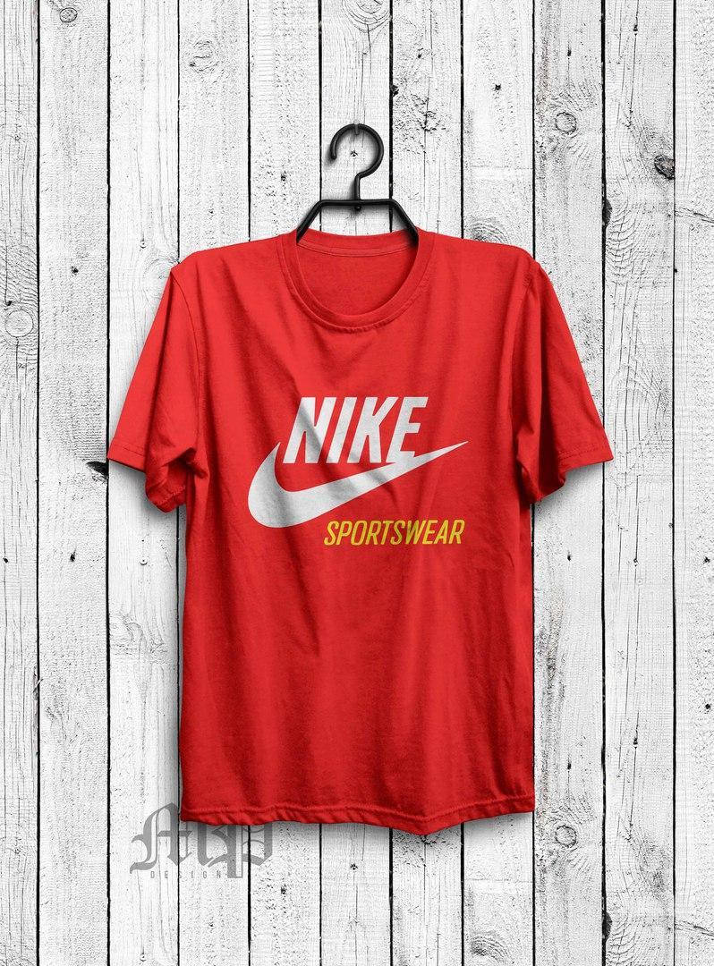 

Трикотажная мужская футболка Найк, хлопковая футболка Nike S красная