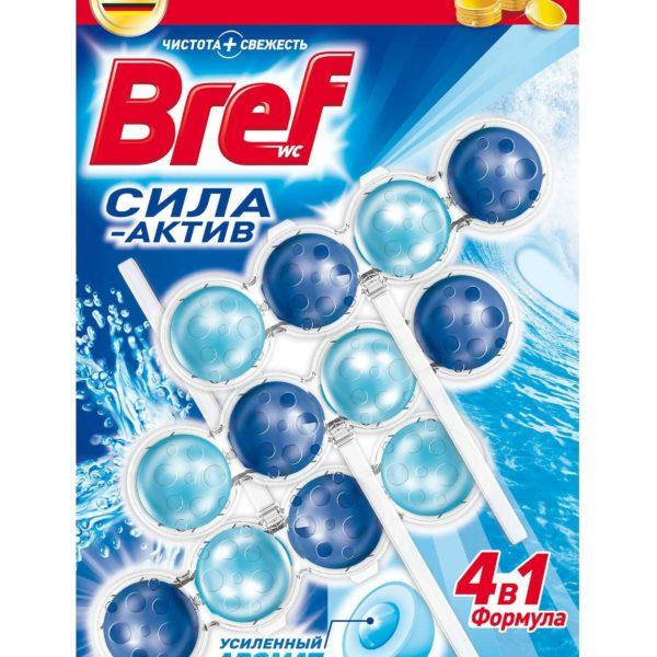 

Очищаюий блок для туалета бреф Bref Сила - Актив Океанский бриз, 3*50г