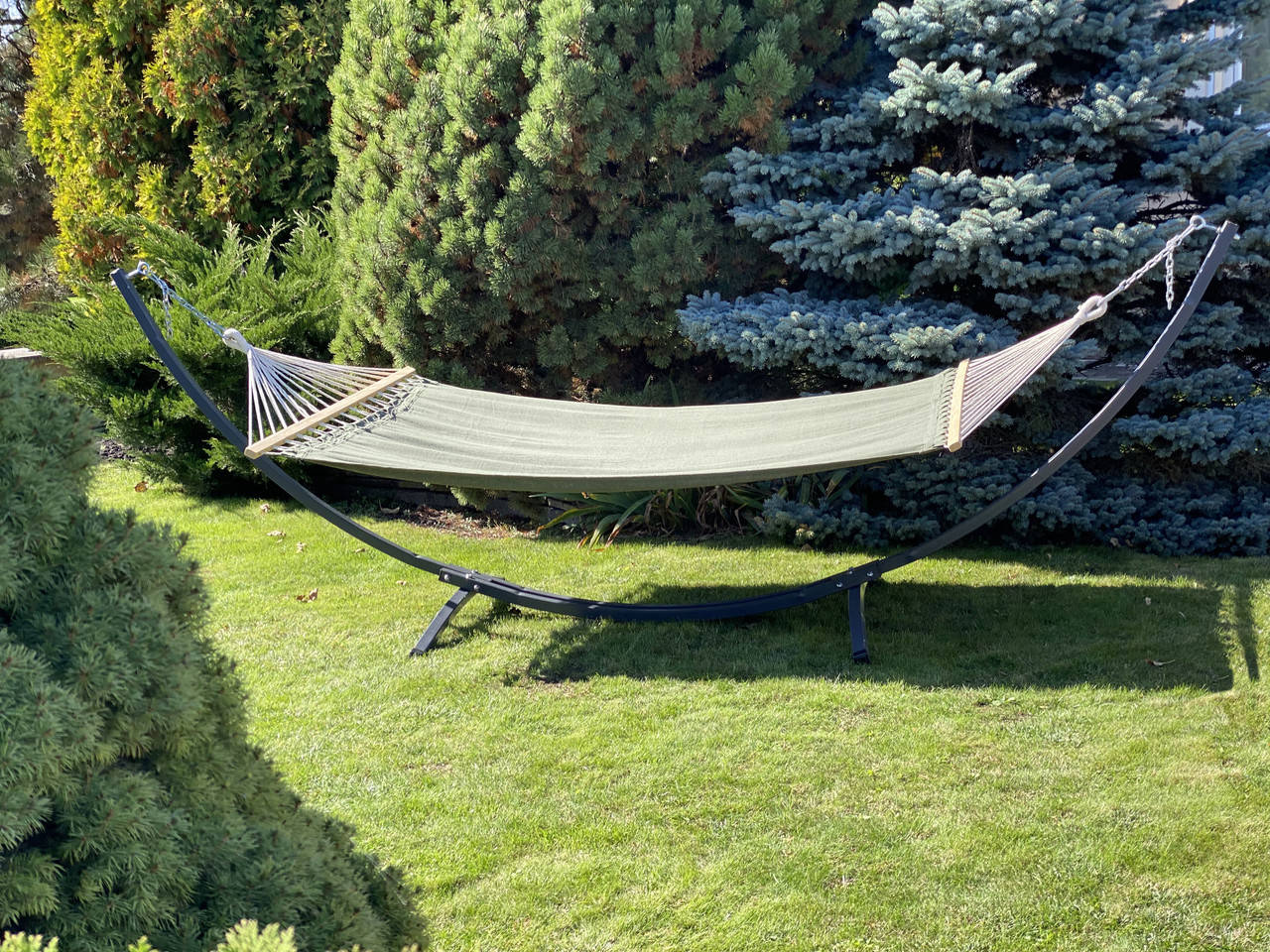 

Гамак двухместный с планкой монотонный XXL 200х150 см WISH зеленый WCG с нагрузкой 150 кг